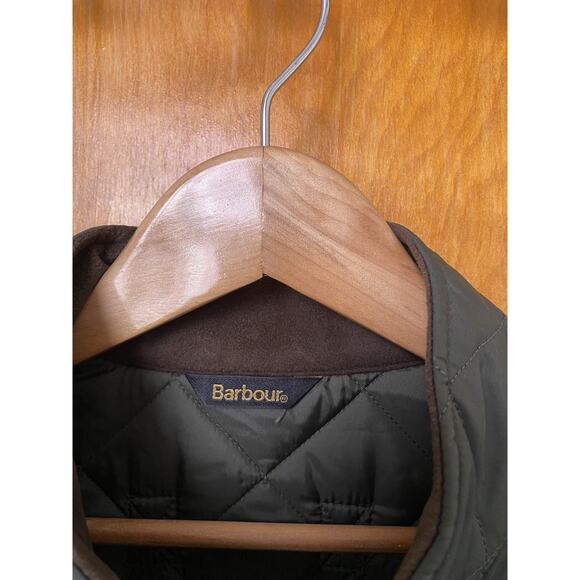 Barbour Men's Olive Green Lowerdale Quilted Gilet Full Zip Vest Size XXL - Picture 4 of 8